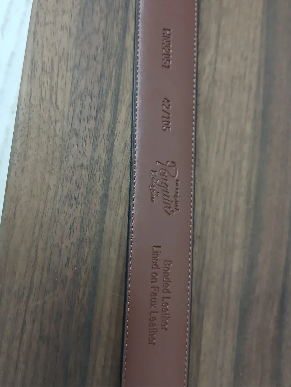 Penguin Classic Black Leather Men's Belt with Silver Buckle 42/105 X1.25W.(B18W)